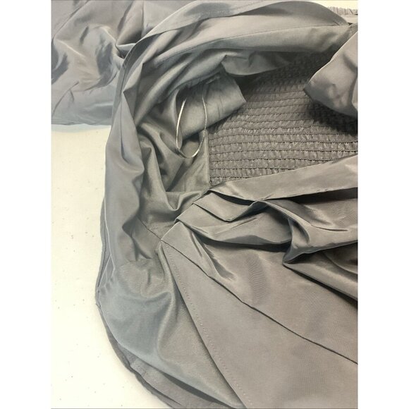 NEW Express size L Black Taffeta Faux Wrap Cropped Off Shoulder puff sleeve - Picture 9 of 10